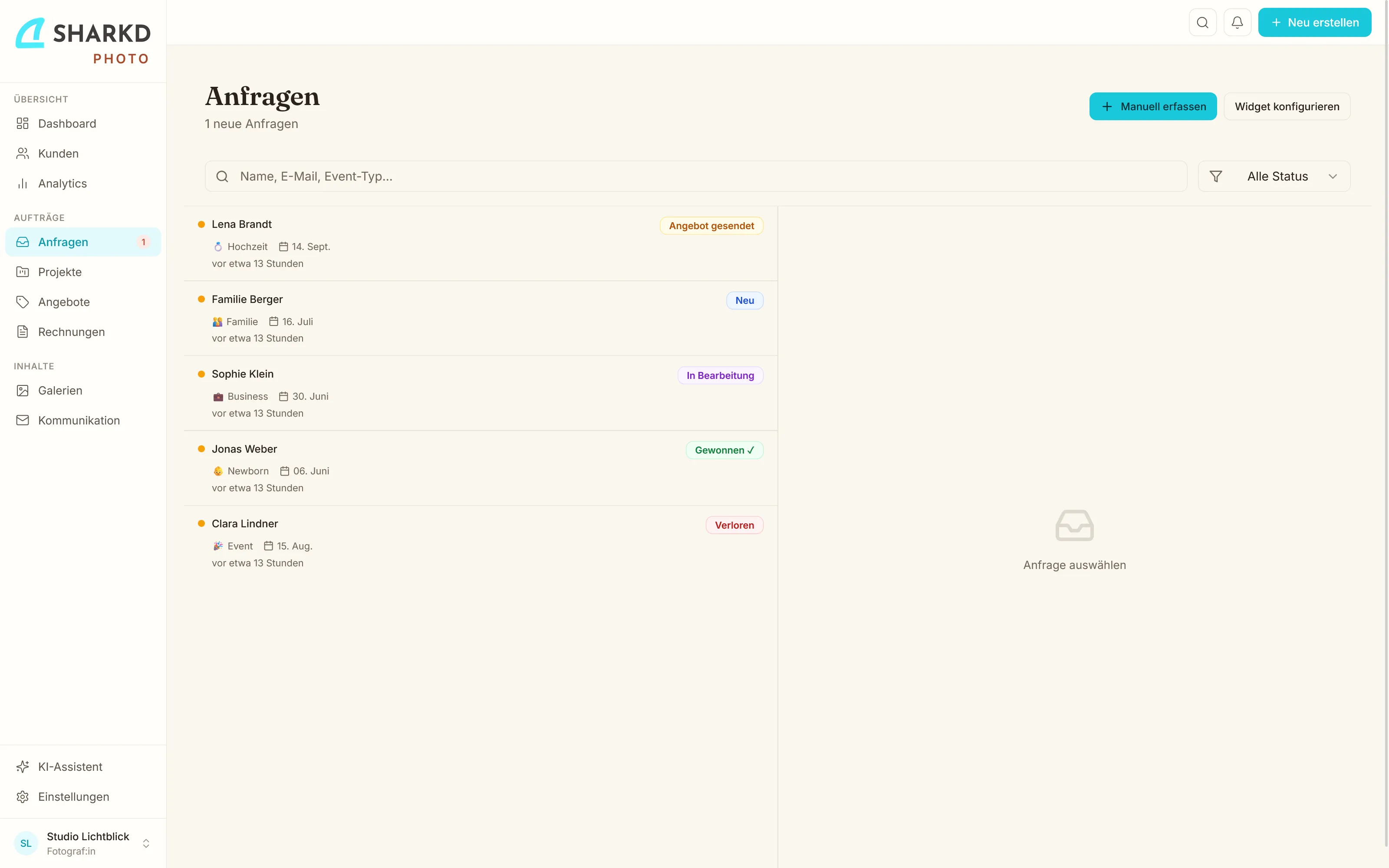 Angebots-Pipeline in SHARKD Photo